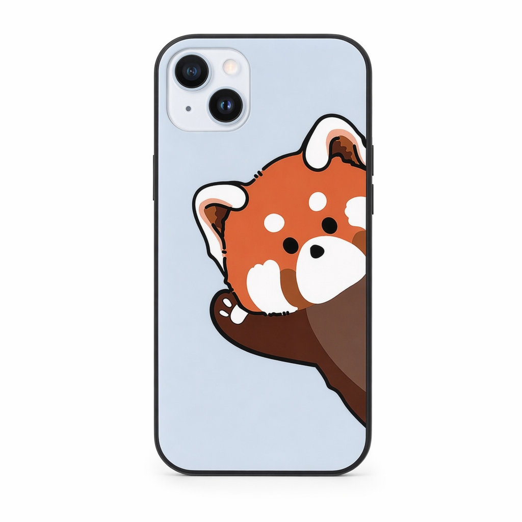 Red Panda Phone Case with Designs Blue