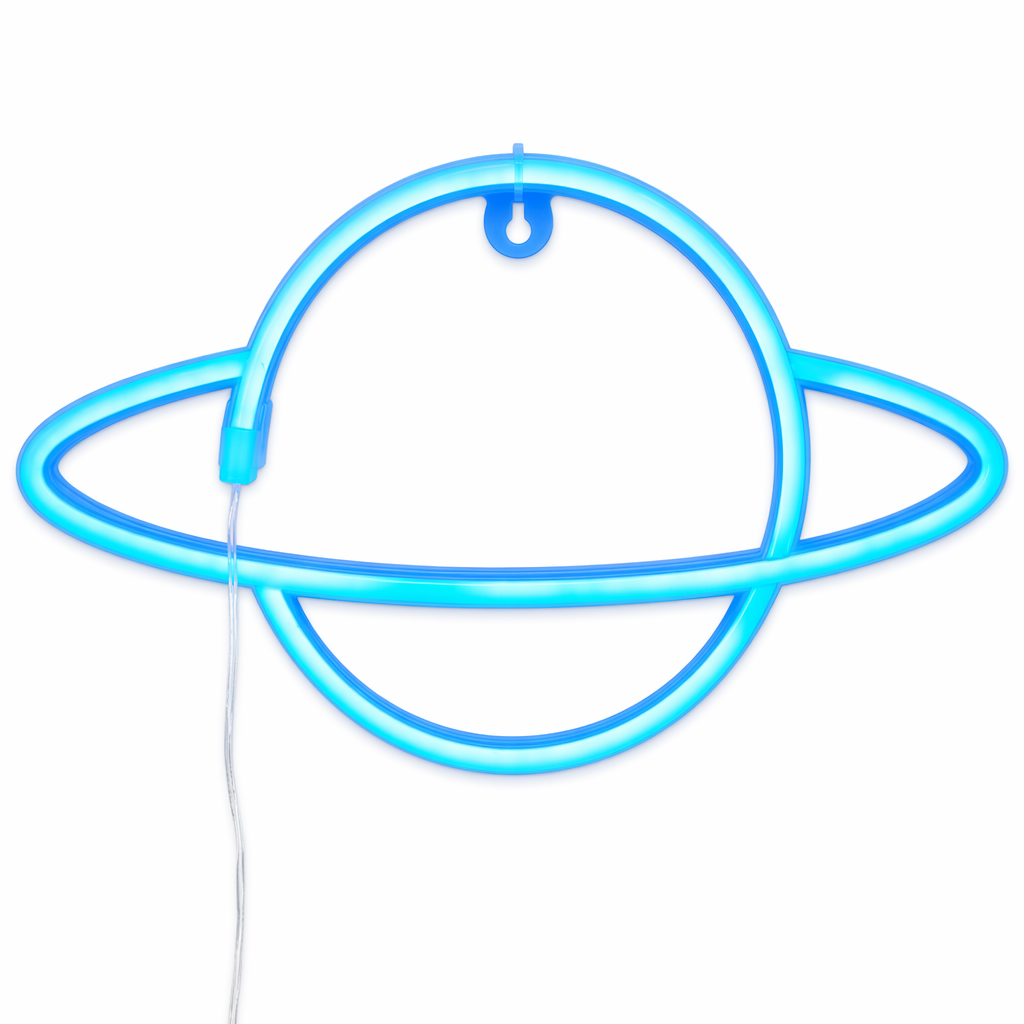 Planet Neon Sign: Celestial Wall Decor E