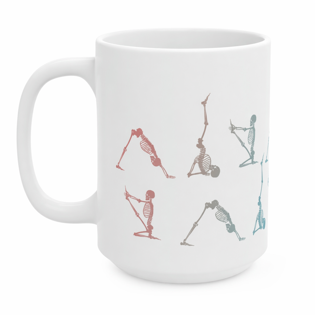 Yoga Poses Skeleton Mug Default