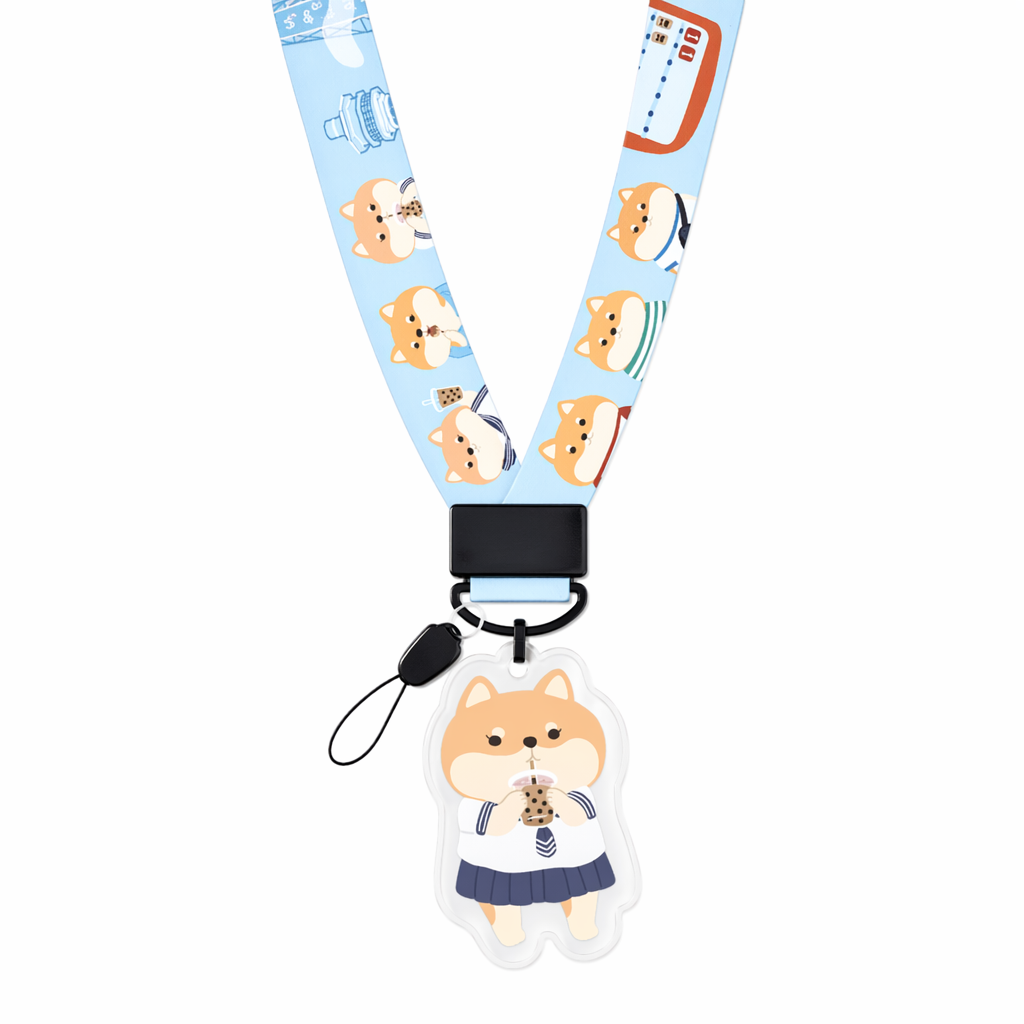Cute Animal Lanyard with Charm Shiba in Japan