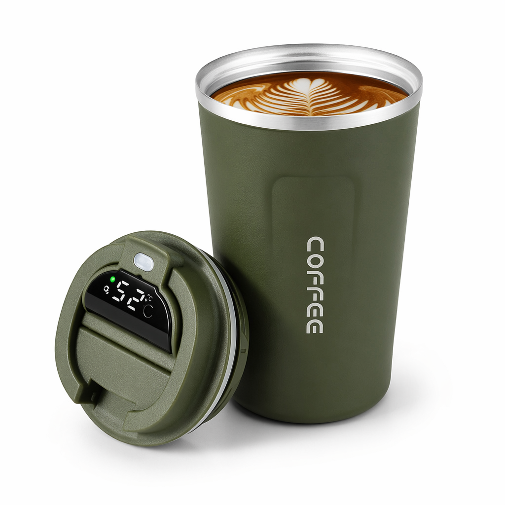Displaying Digital Thermal Mug Green