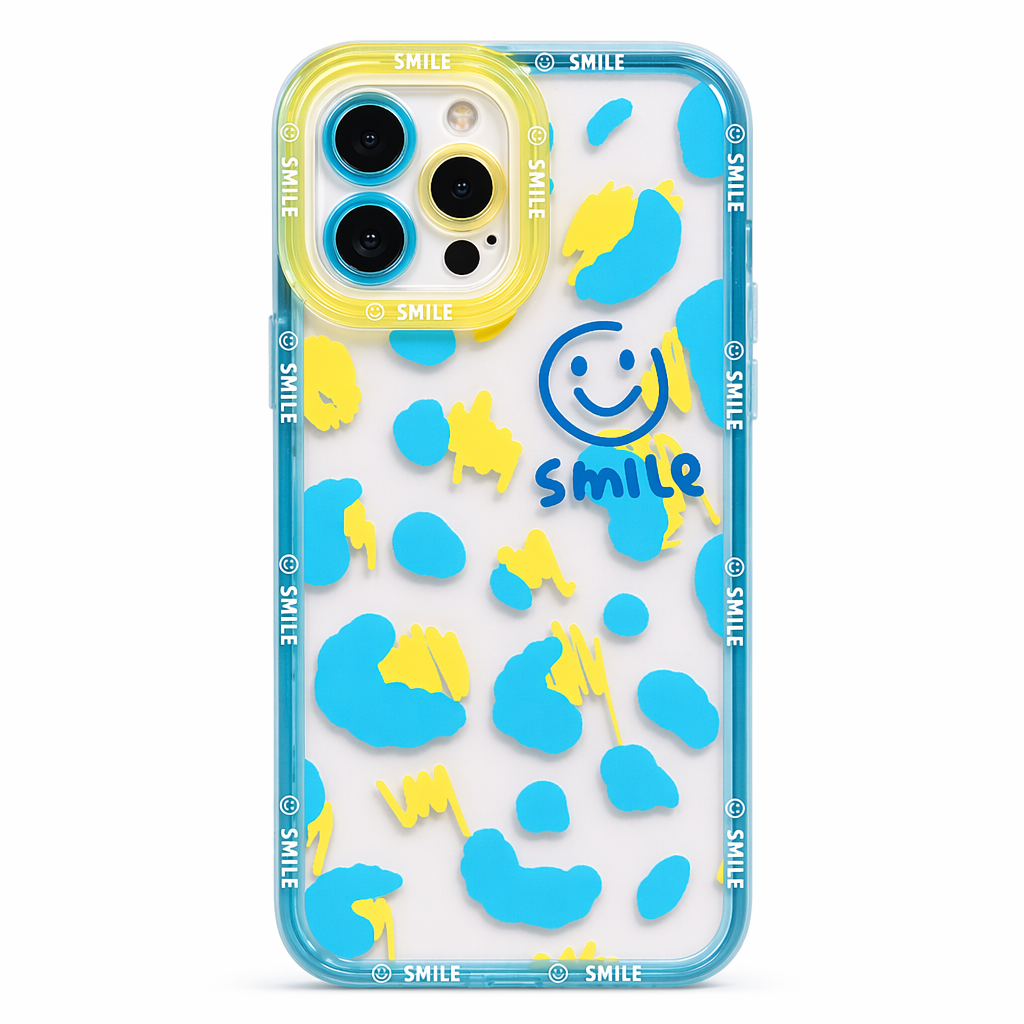 Happy Smile Cartoon Splash Paint iPhone Case Default