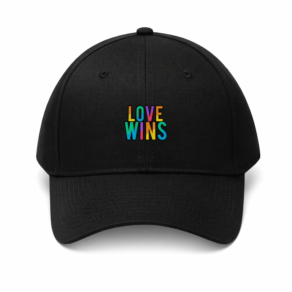 Unisex Twill Cap - Rainbow Love Triumphs Black