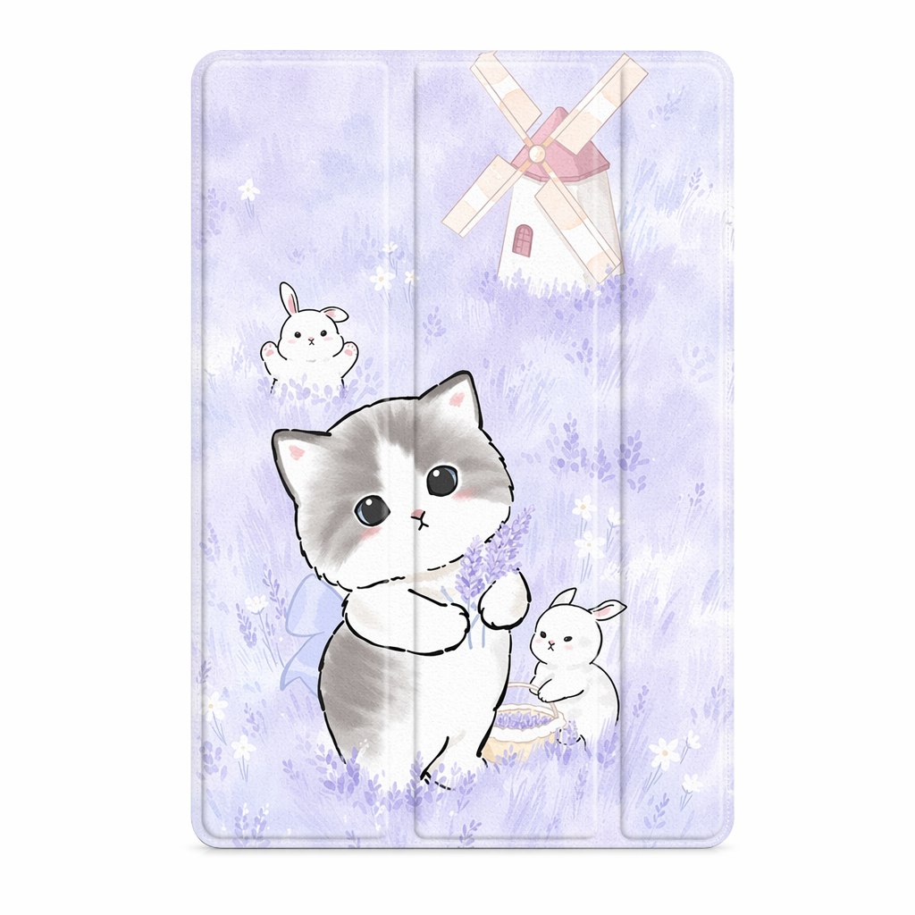 Kawaii Cat & Lavender iPad Case Default