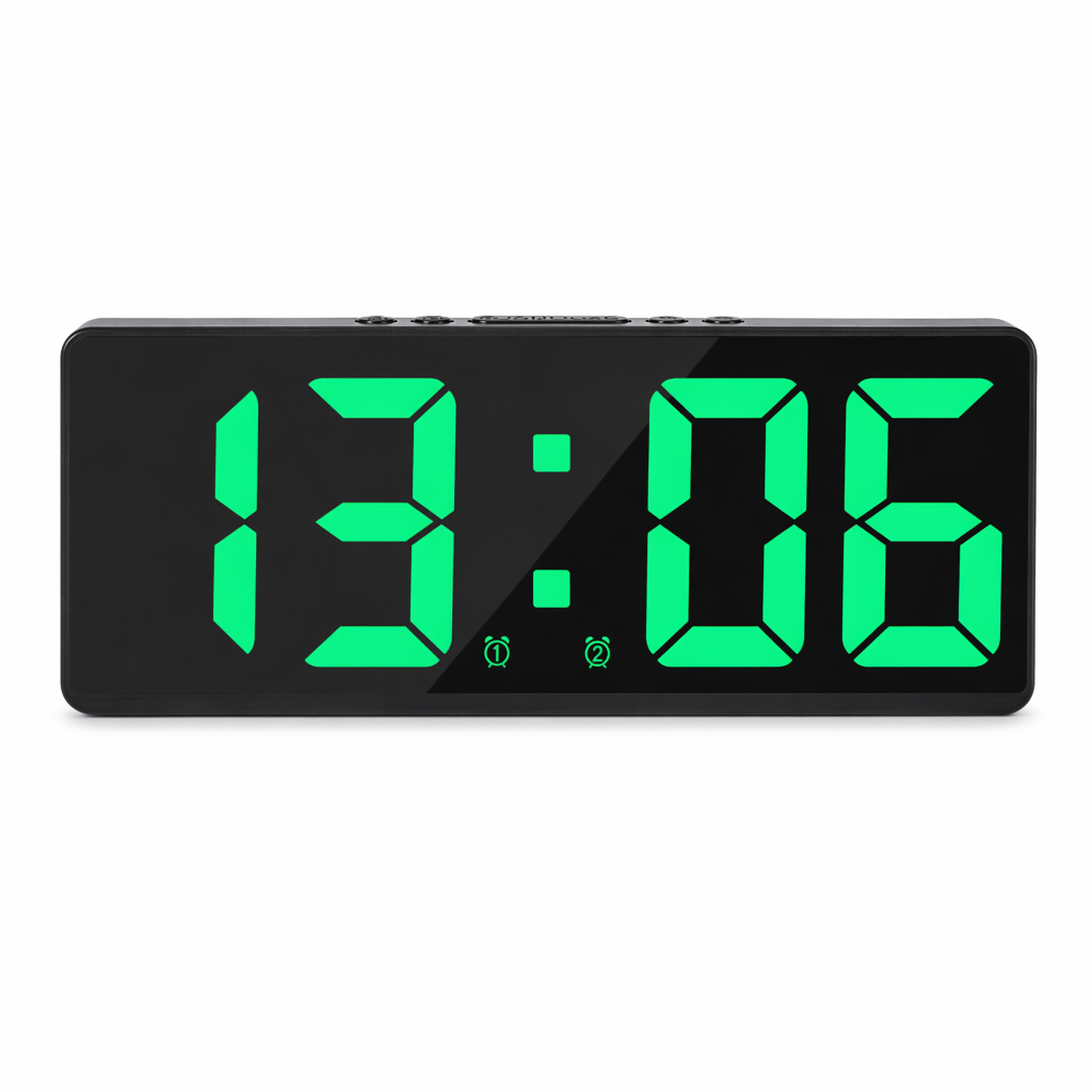 LED Temperature Schedule Reminder Clock Green