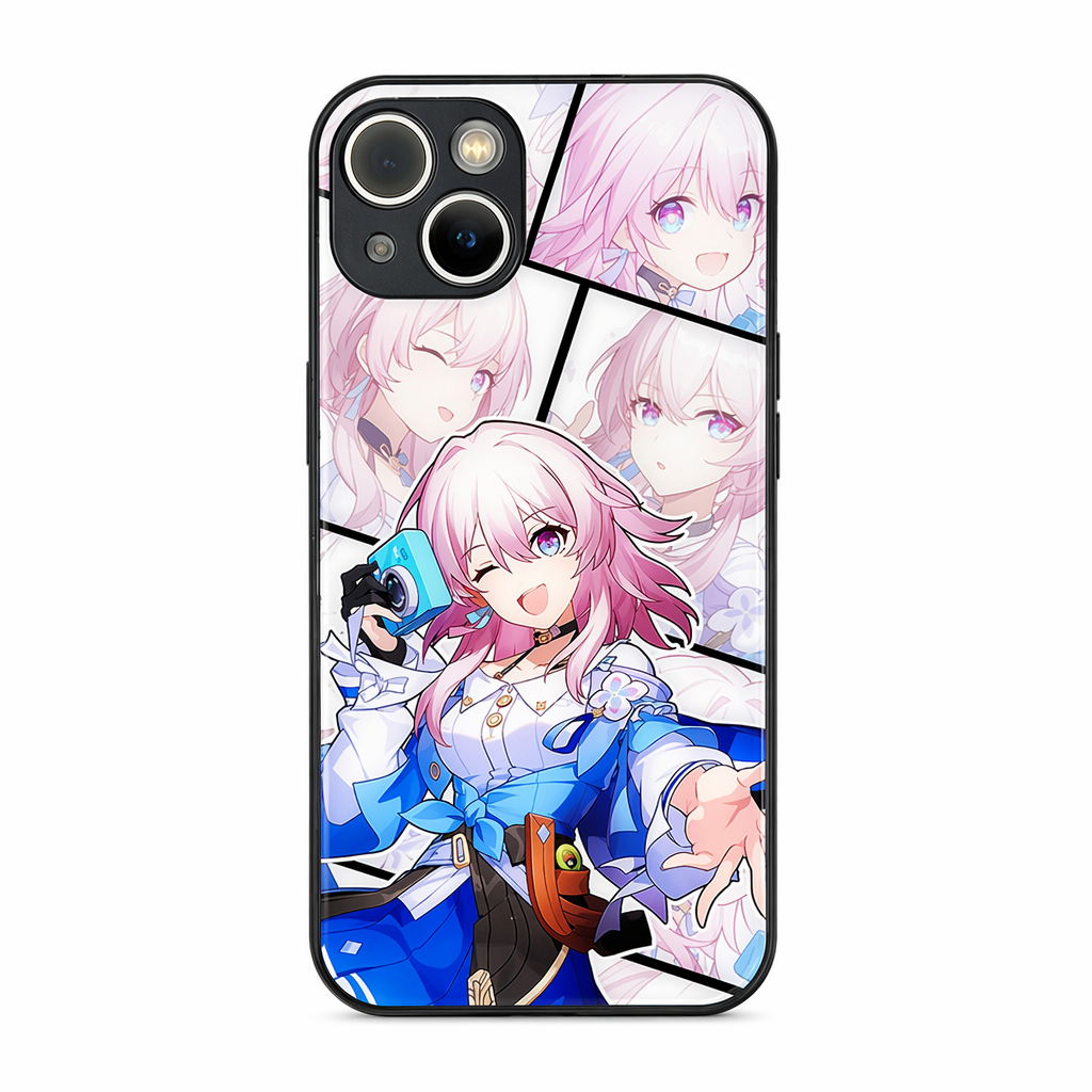 Tempered Glass Phone Case with Characters F