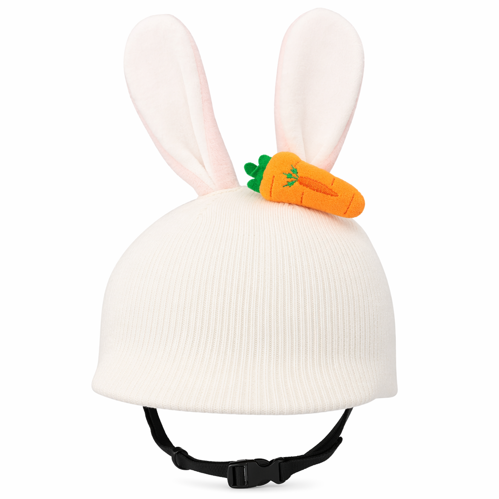 Helmet Rizz Rabbit Helmet Cover: Playful, Eye-catching, Durable White
