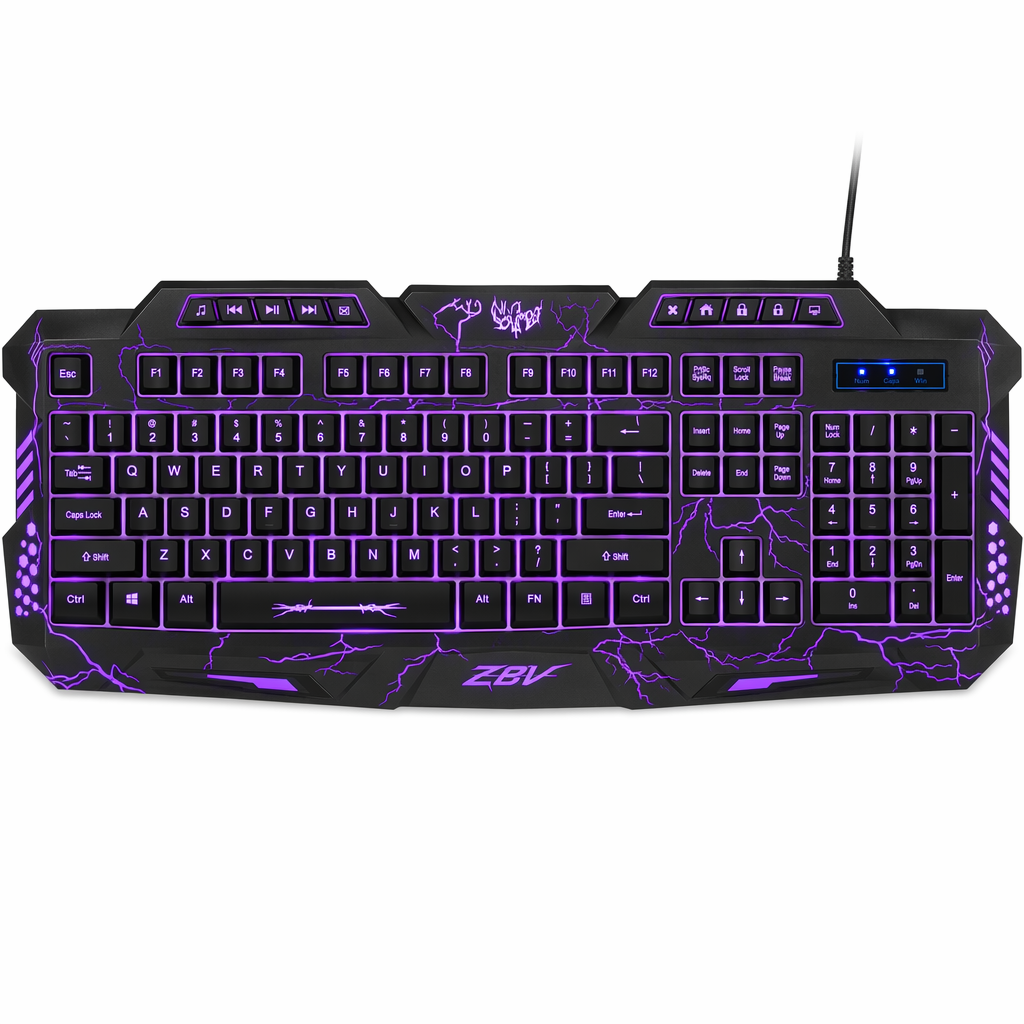 Z8V Wired 3 Backlight Ninja Dragons Gaming Keyboard with Ergonomics Default