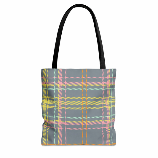 Yellow and Gray Checkered Tote Bag Default