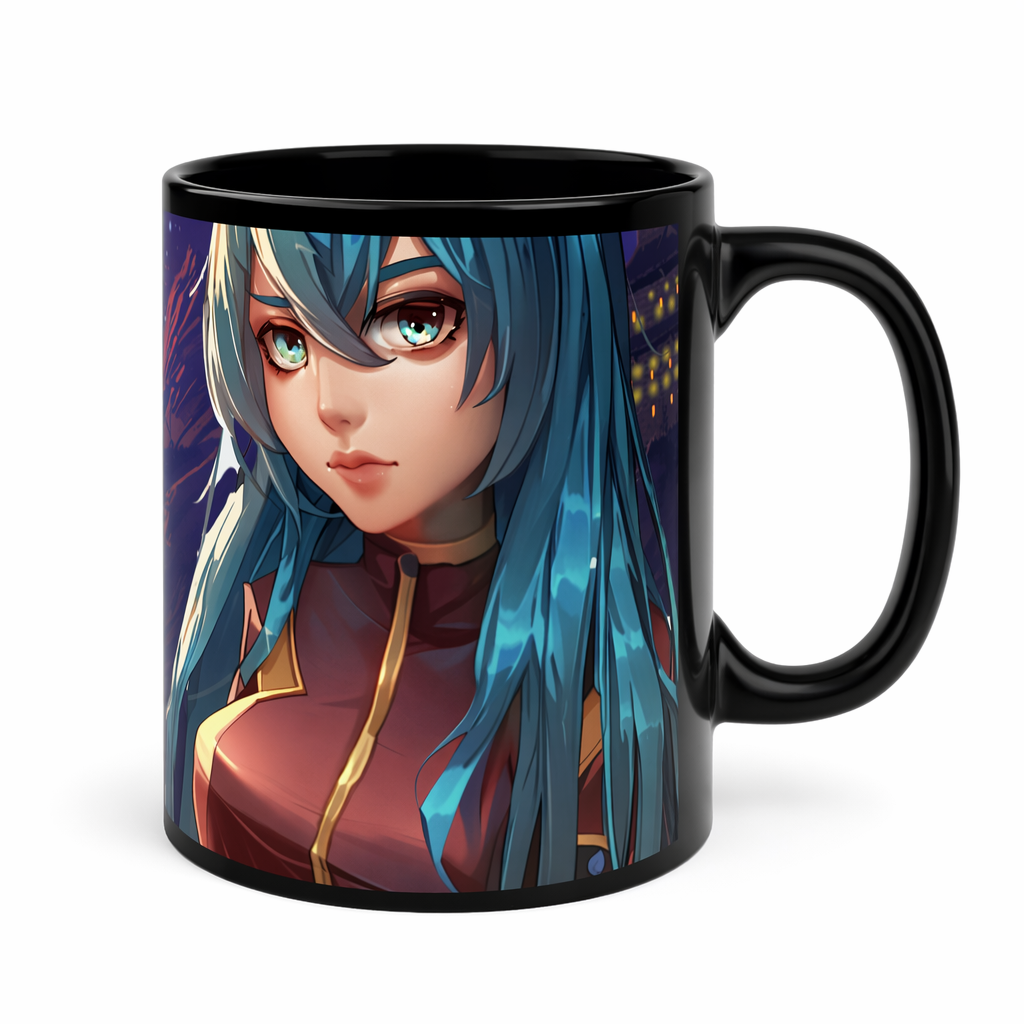 Black Space Girl Anime Coffee Tea Mug Default