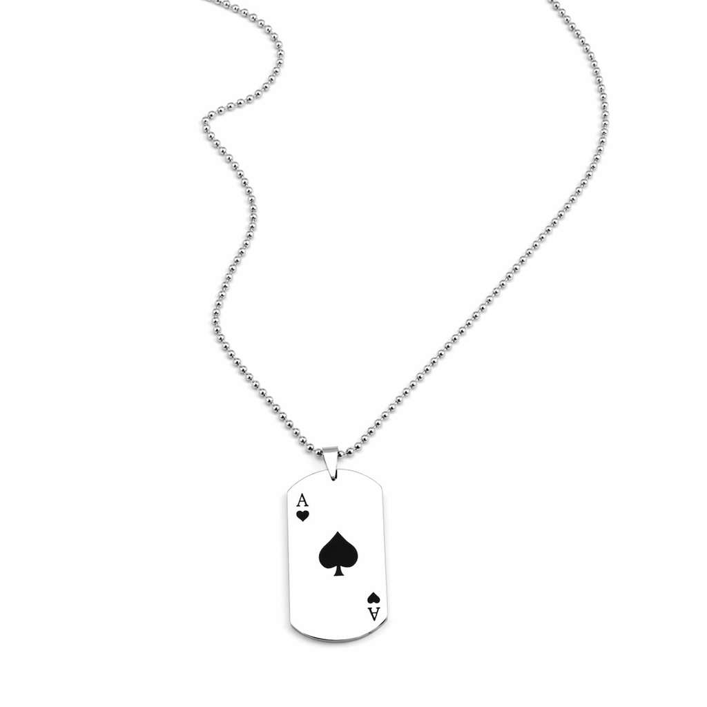 Spades Ace Necklace - Plated for Distinction Silver