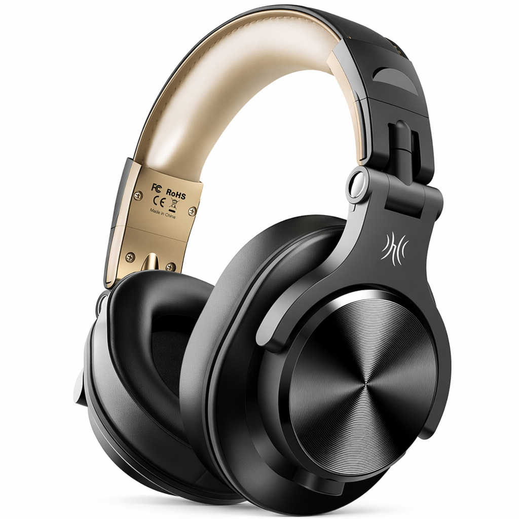 Wireless Fusion Headphones with Bluetooth Connectivity Gold