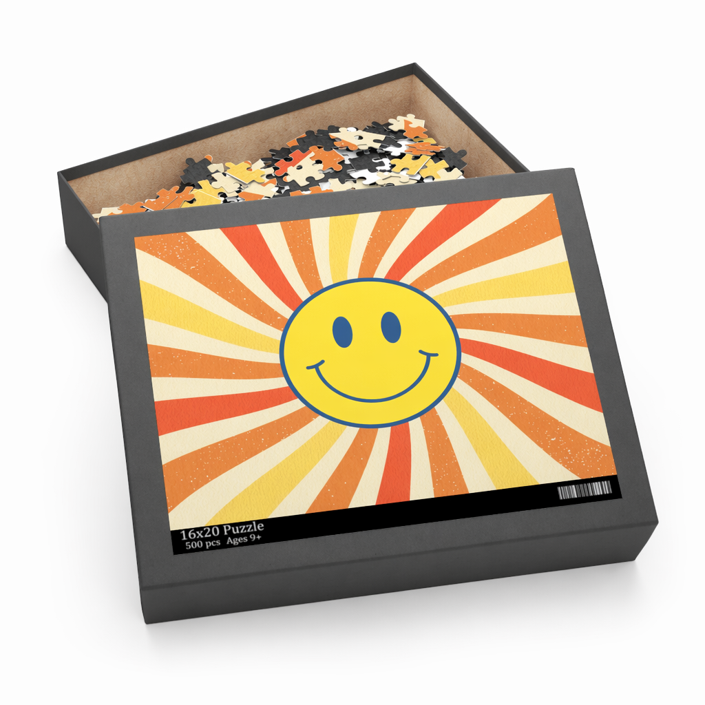 500-Piece Retro Smiley Face Puzzle: A Delightful Blast from the Past Default