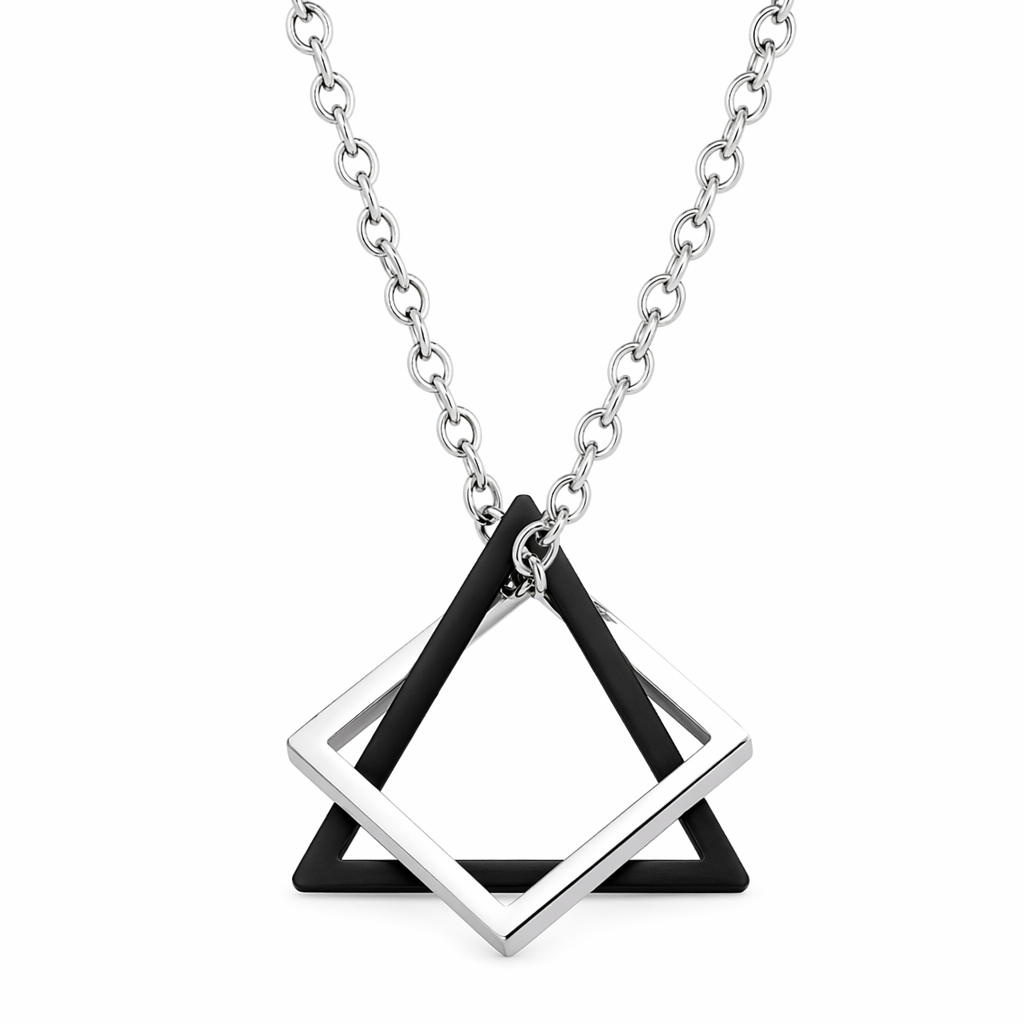 Triangle and Square Geometric Necklace 1