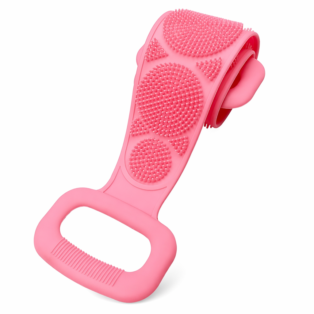 Silicone Scrubbing Belt for Exfoliating the Body Pink