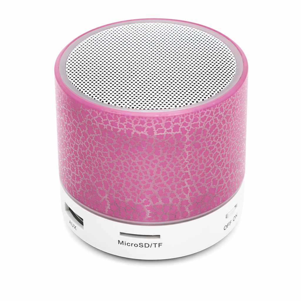 Crack LED Bluetooth Speaker - Portable, Colorful Rose Red