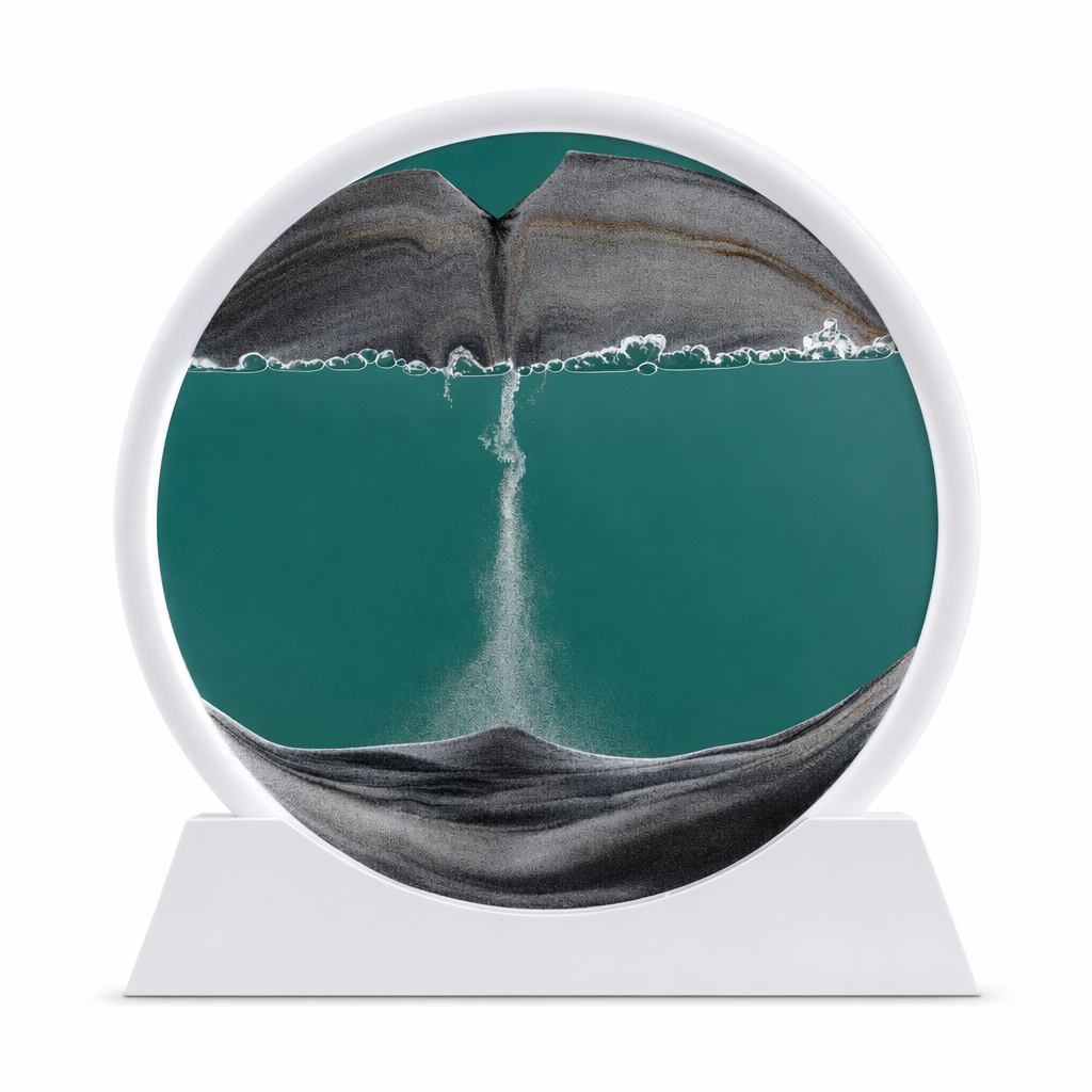 3D Sand Art from the Depths of the Sea White Base-Black