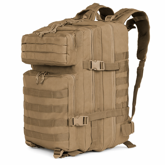 Water-Resistant 50L Backpack for Outdoor Camping Khaki