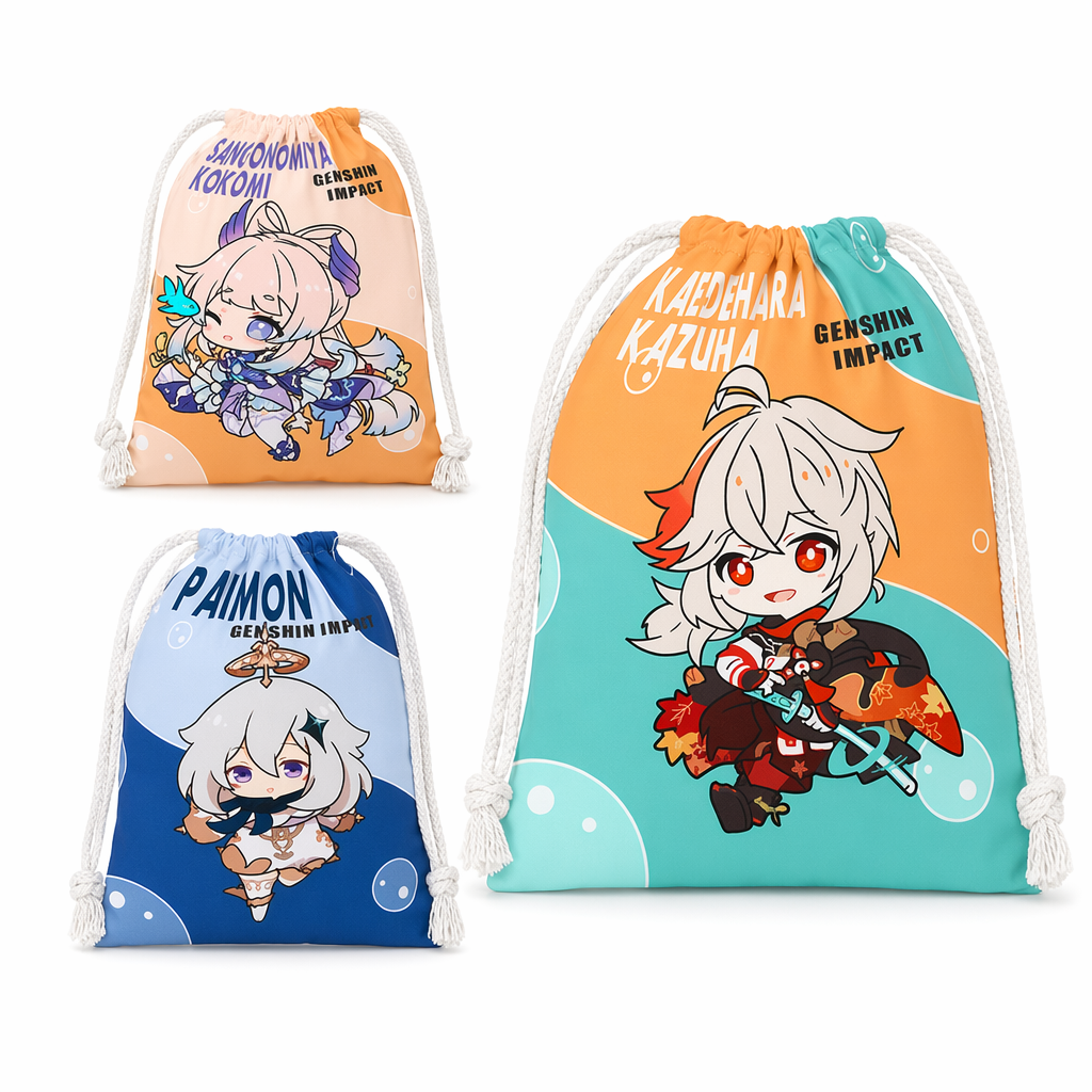 Chibi Genshin Drawstring Bags Set Mix and Match