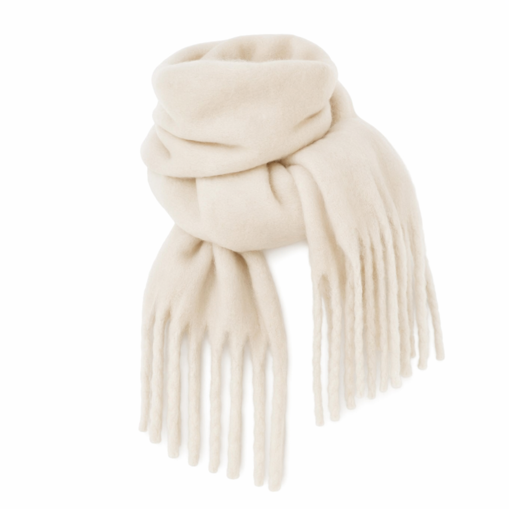 Thick and Cozy Wrap Scarf Beige