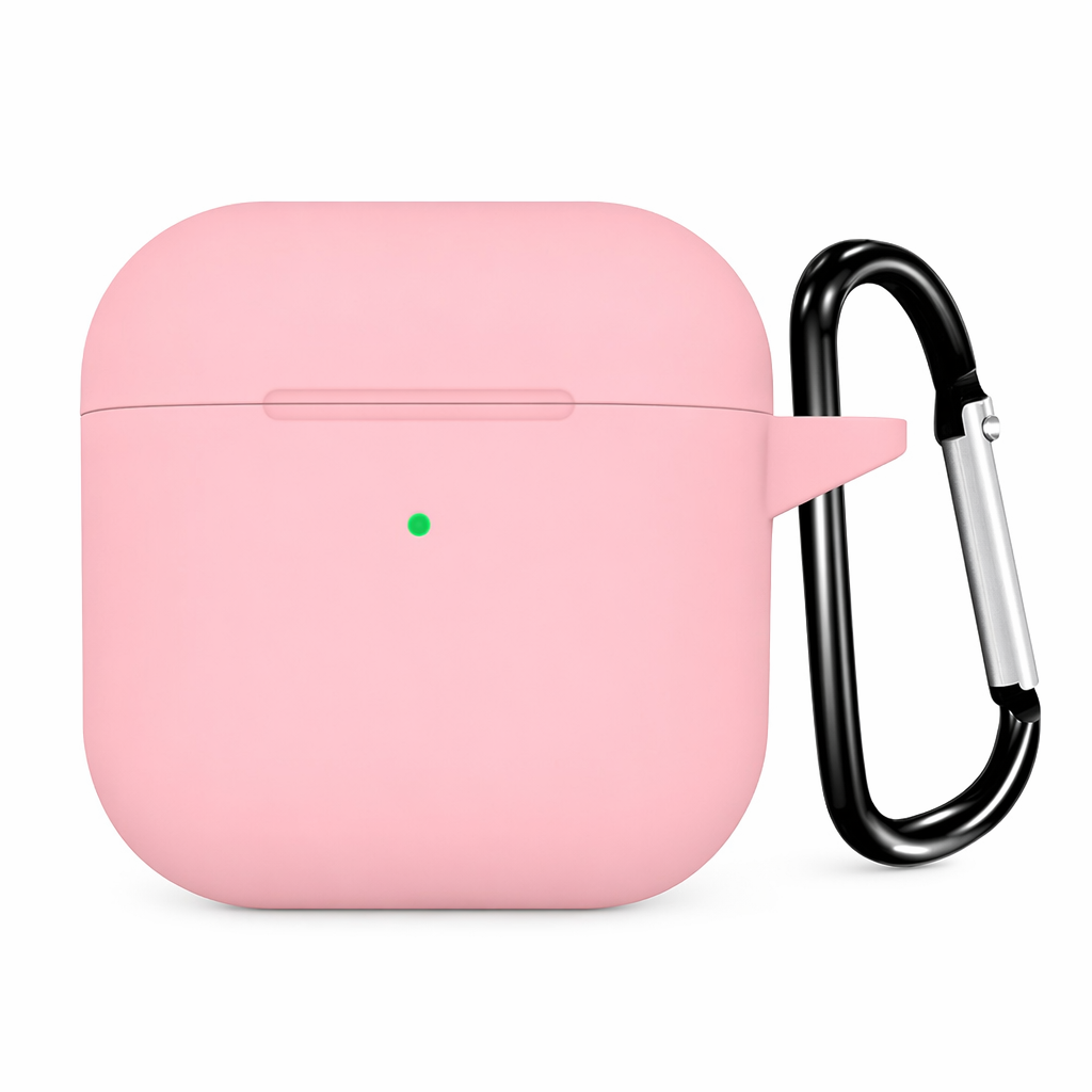 Water-resistant Silicone Carrying Case with Keychain for Airpods (Set of 3) Pink