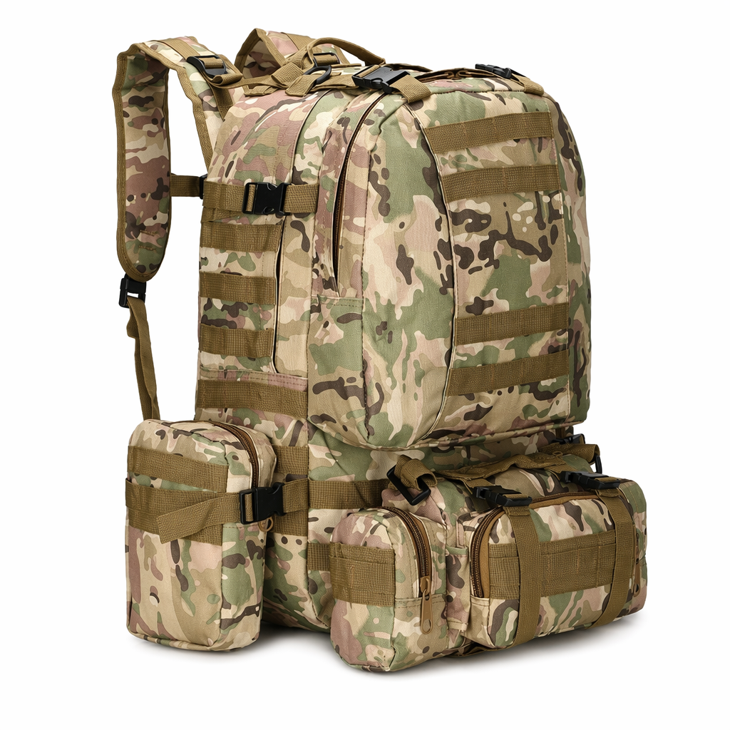 Outdoor Military Backpack - 50L, Resistant to Water CP