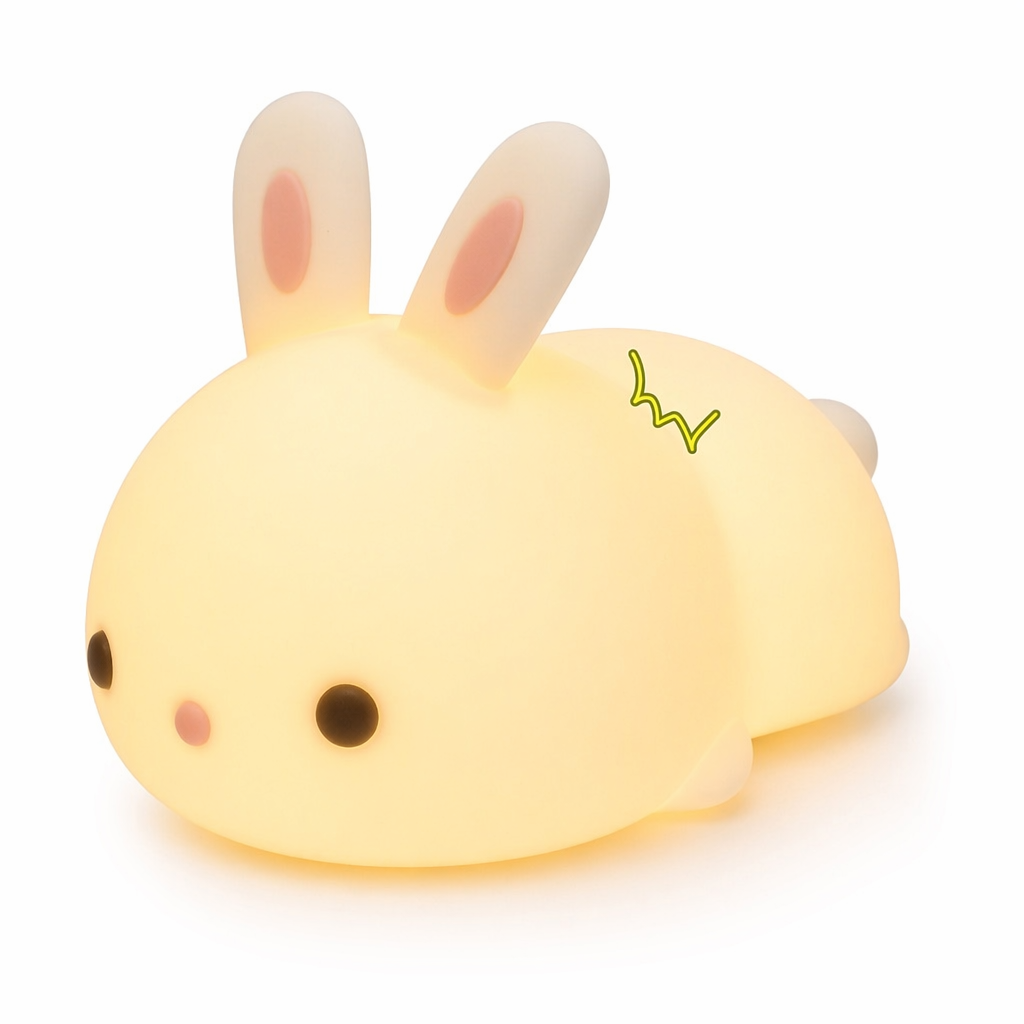 Enhanced 16-Color LED Bunny Night Light with Touch Sensing Default