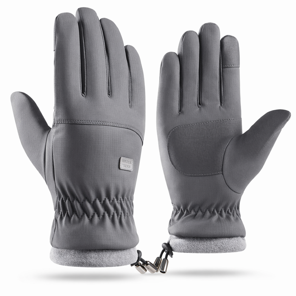 Waterproof Gloves with Fleece Lining for Men - Perfect for Touch Screen Use Gray