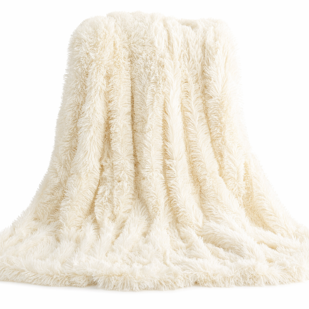 Cozy Faux Fur Blanket for Ultimate Comfort WHITE