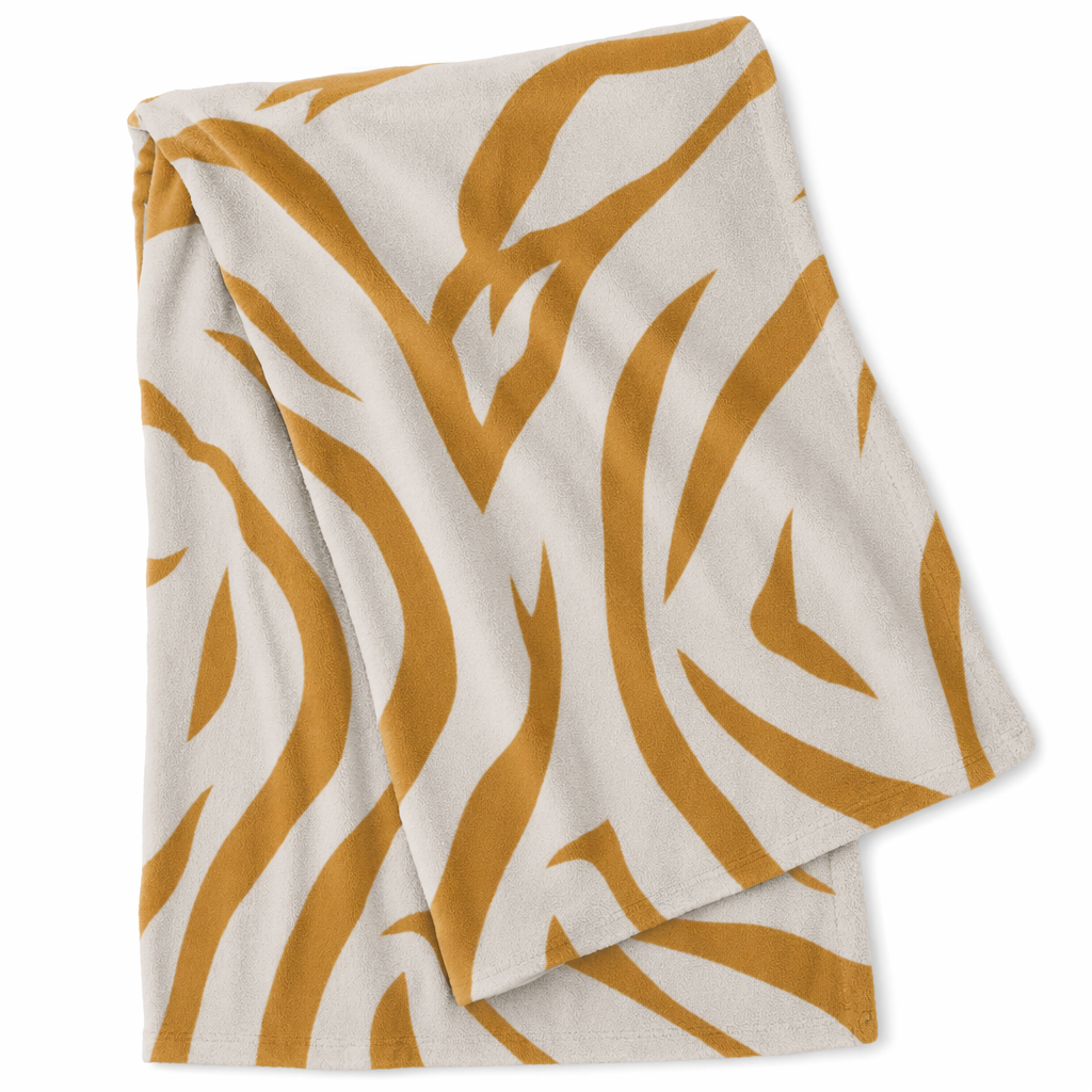 Plush Throw with Leopard Print Stripes Default