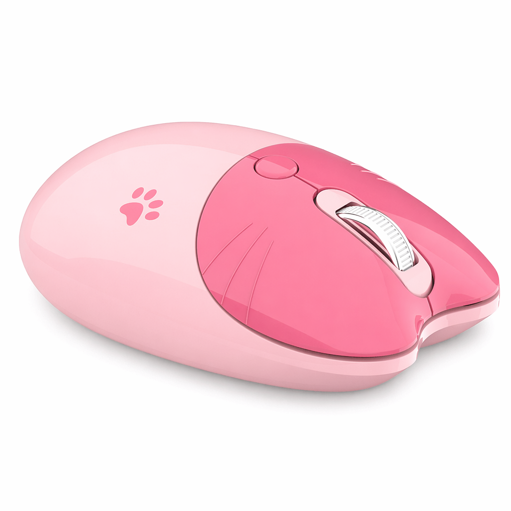 Cute Bluetooth Wireless Mouse in Pastel Hot Pink