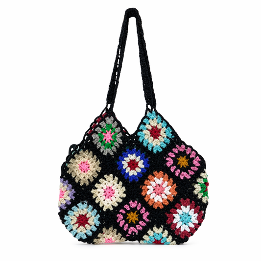 Floral Vintage Tote Bag - Outdoor Bliss Black