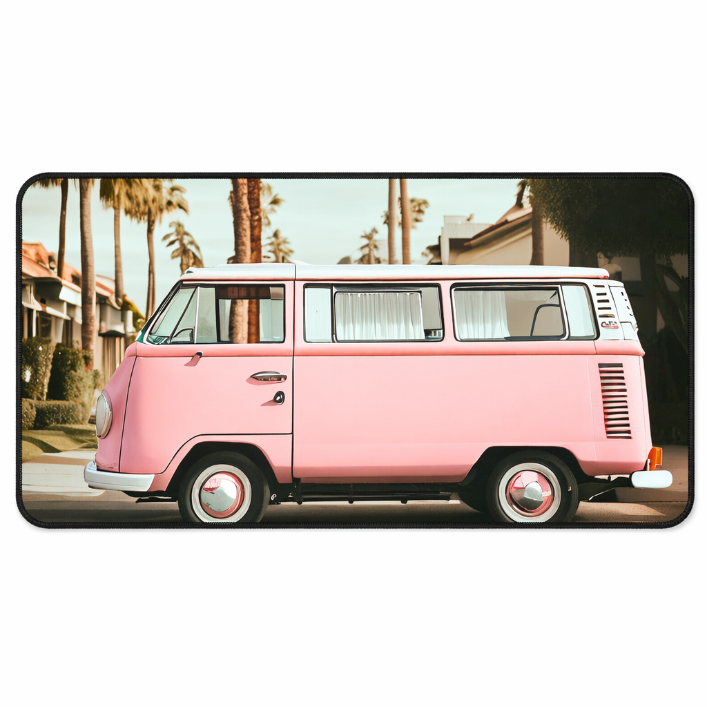 Desk Mat with a Vintage City Van Design Default