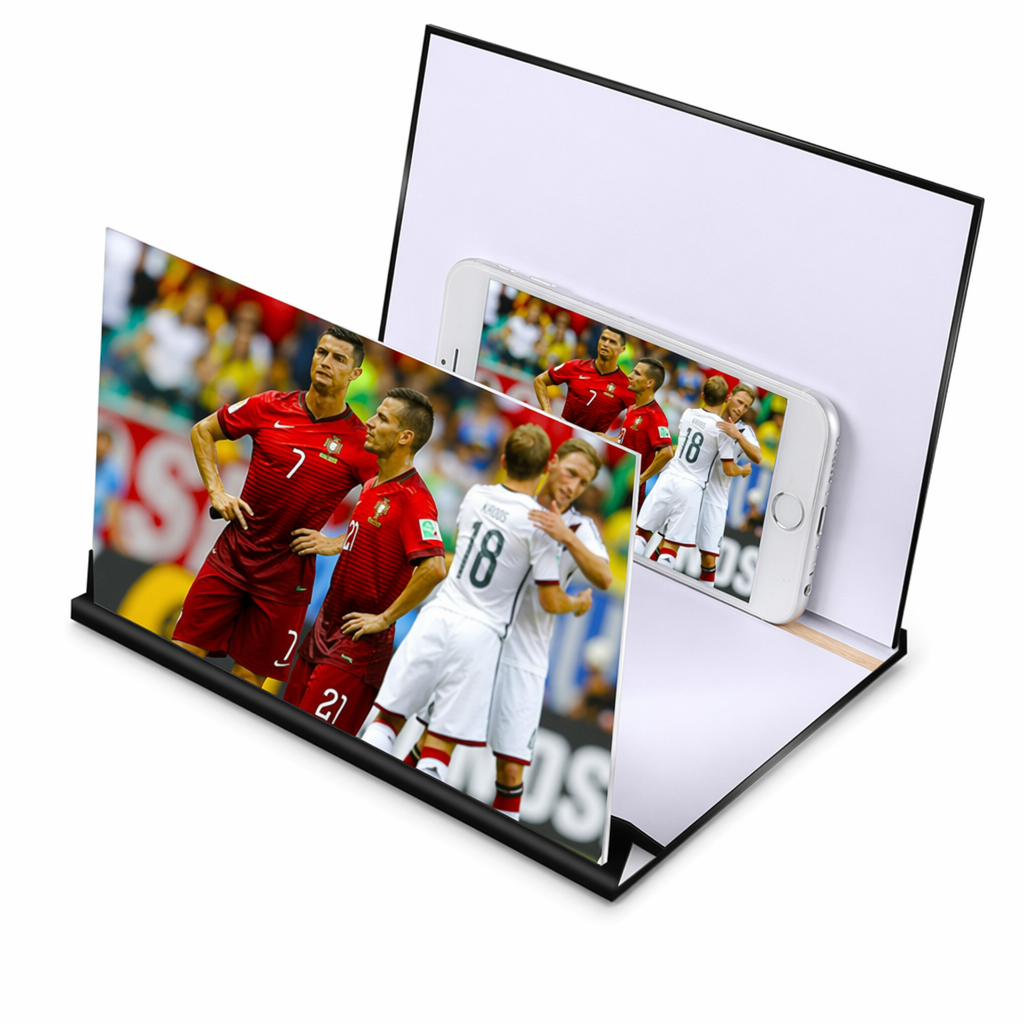 Protective Case 8" Foldable Mobile Phone Screen Amplifier for On-the-Go Black