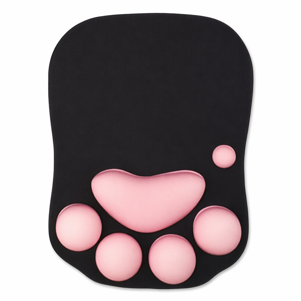 Cute Cat Paw Mouse Pad with Wrist Support Pink