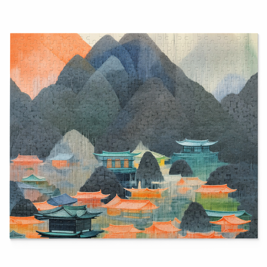 500-Piece Japanese Landscape Art Jigsaw Puzzle: Captivating Puzzle Featuring Japanese Scenery Default