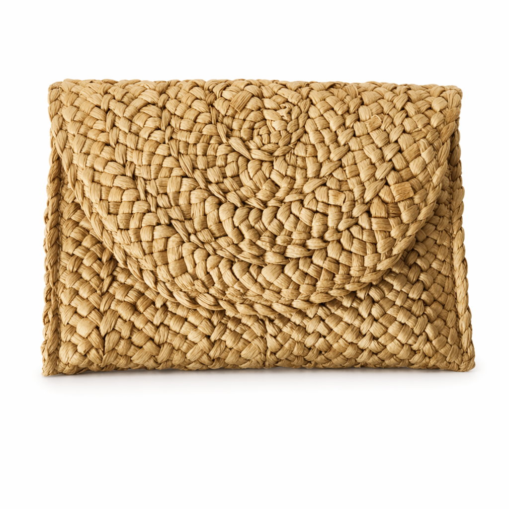 Summer Mini Straw Clutch: Embrace the Season in Style! light brown