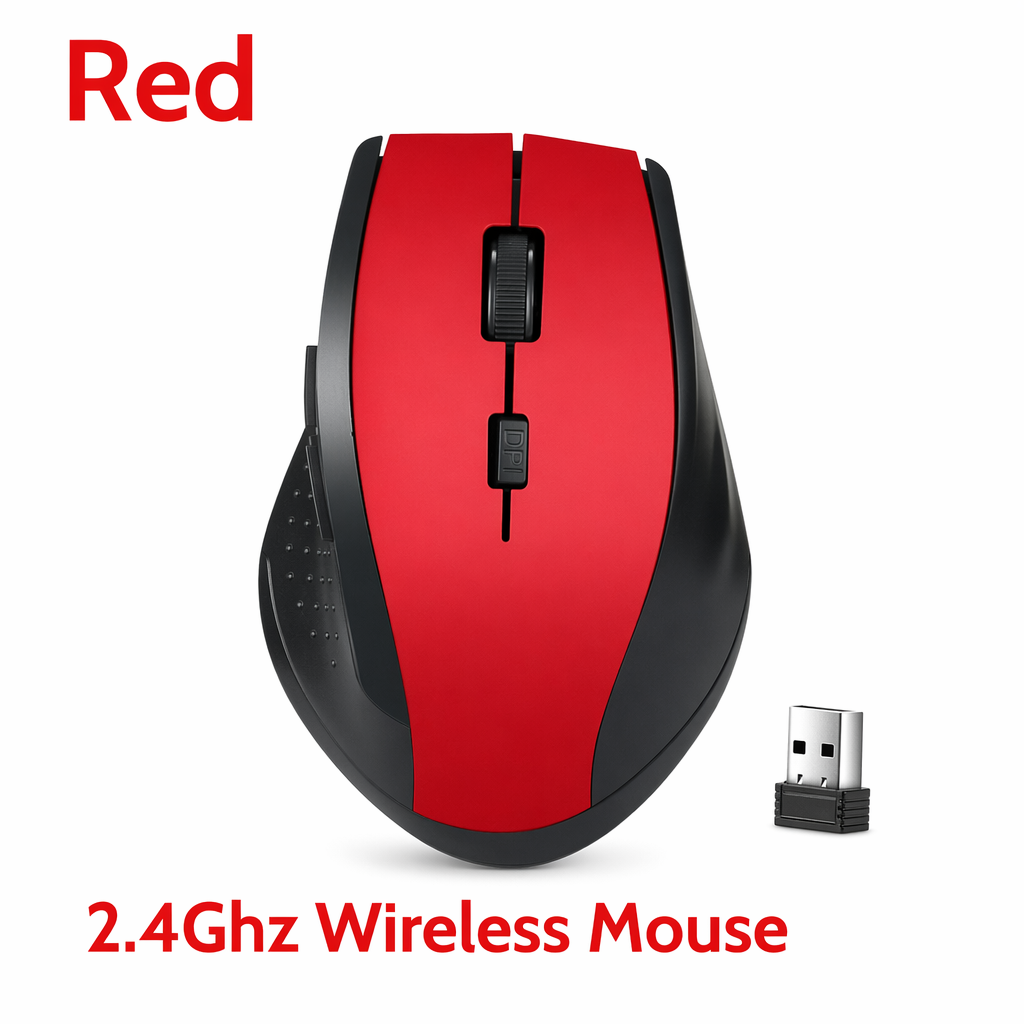 2.4GHZ Wireless Mouse - Enhanced Connectivity for Effortless Navigation Red