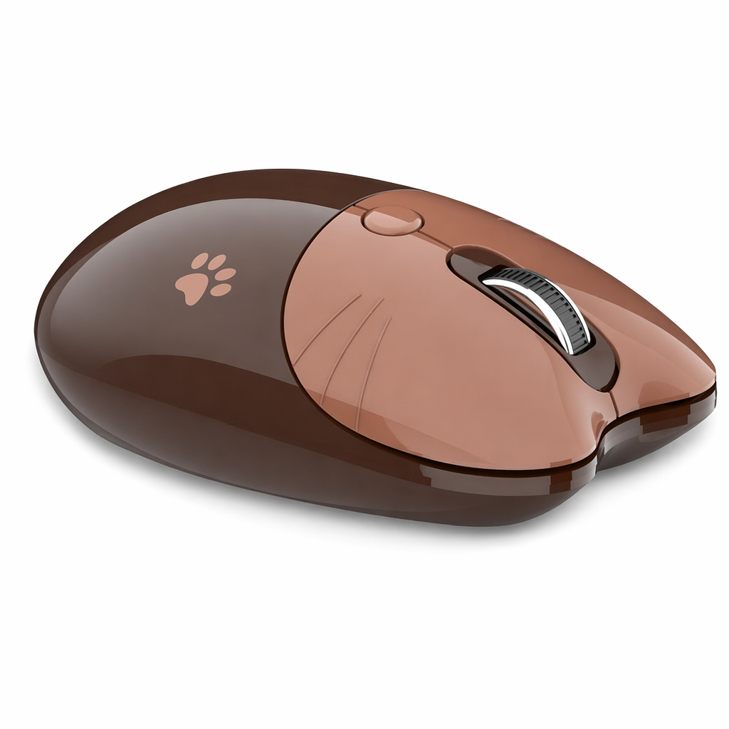Cute Bluetooth Wireless Mouse in Pastel Brown