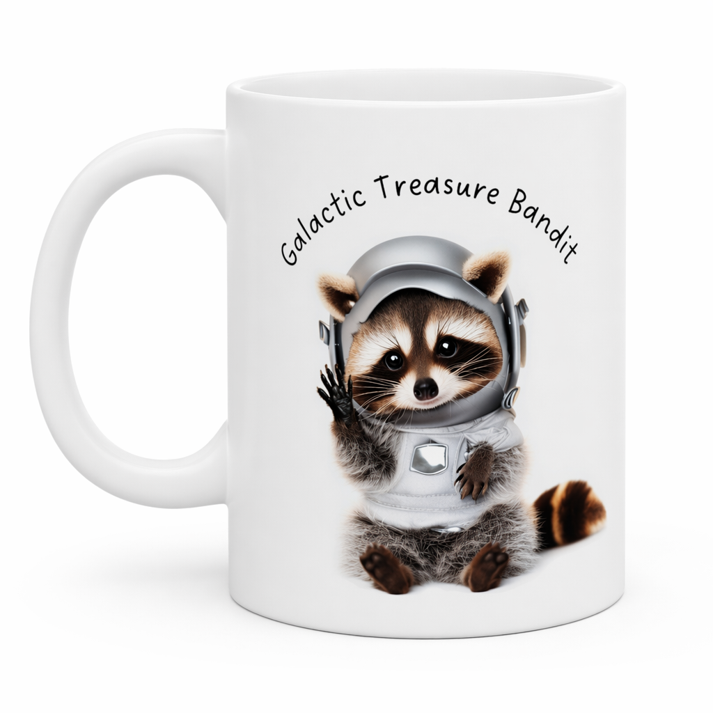 Galactic Raccoon Mug - Adorable Space Thief Treasure Cup Default