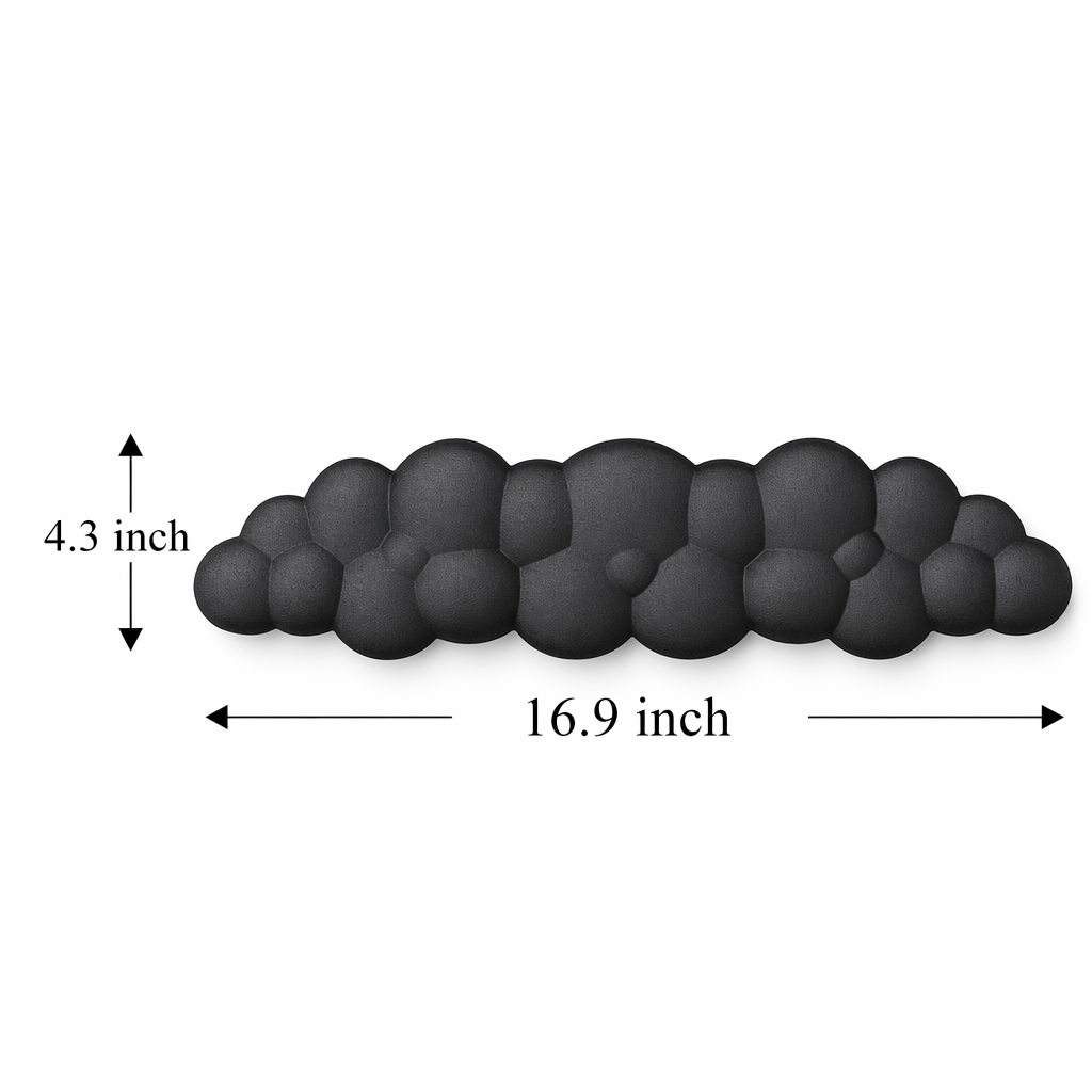 Cloud Keyboard Wrist Rest with Memory Foam black long