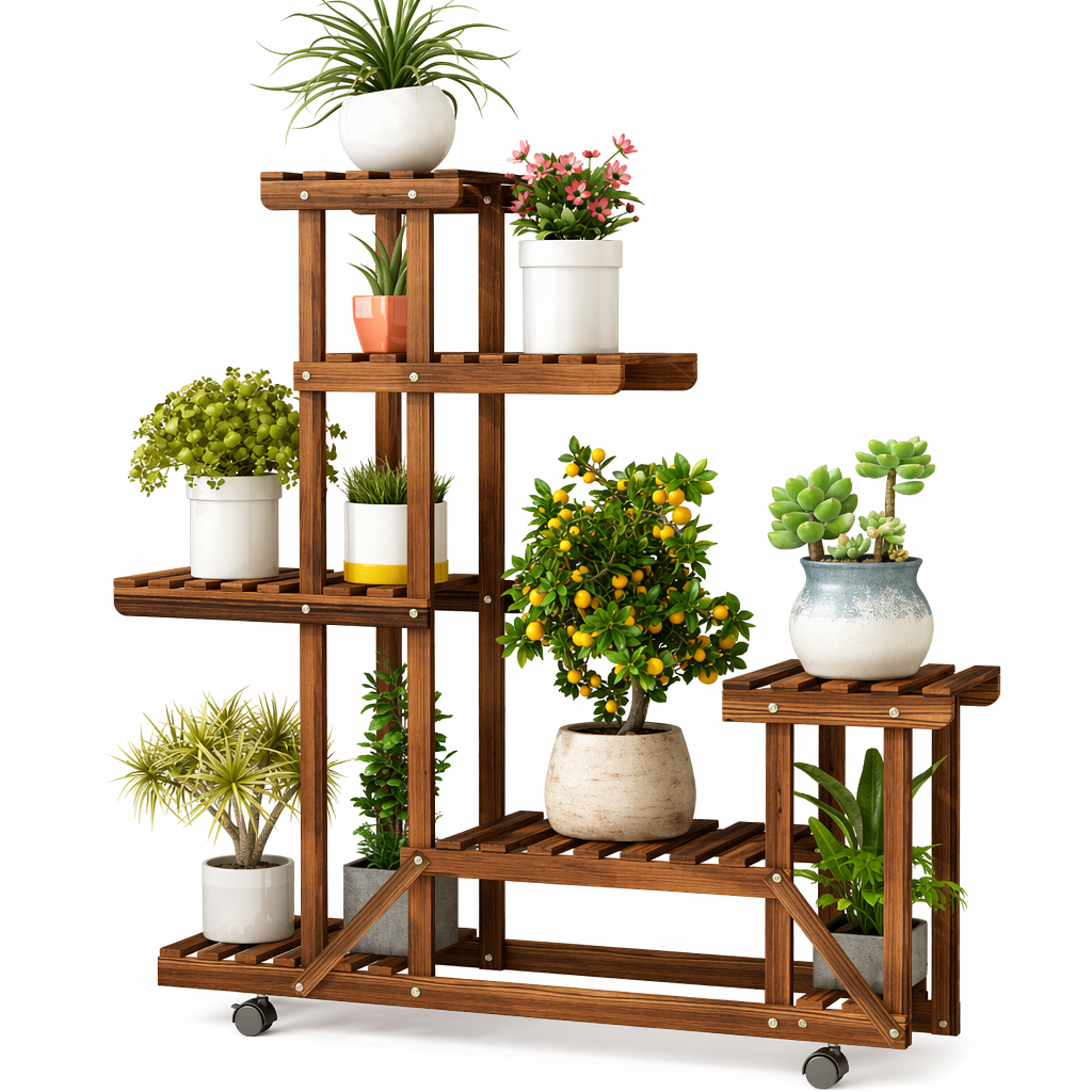 Rolling Multi-Tier Flower and Plant Display Stand Default