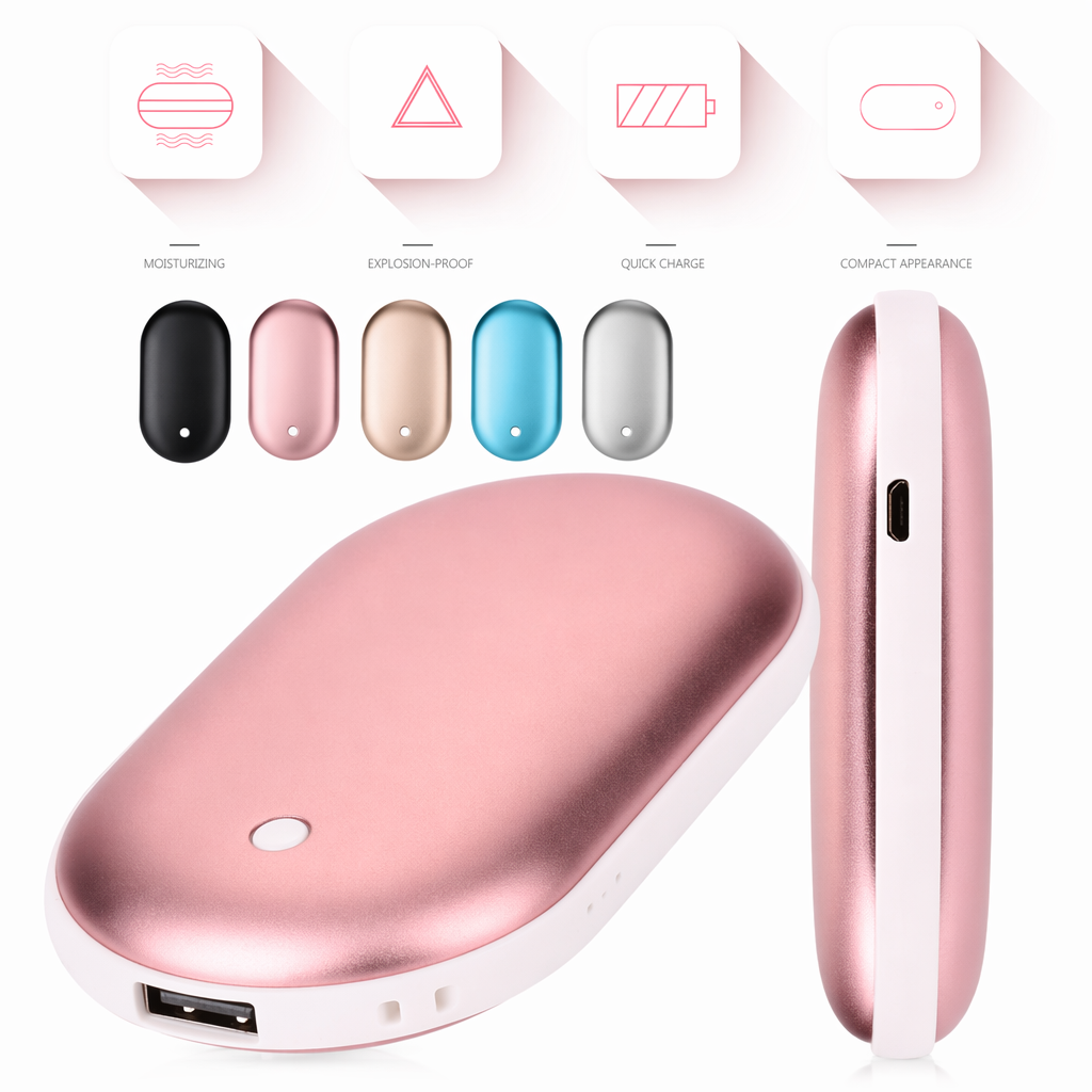 USB Egg-Shaped Hand Warmer - Take Warmth Anywhere You Go! Rose Gold