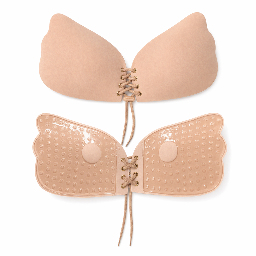 Silicone Butterfly Strapless Enhancing Bra Beige