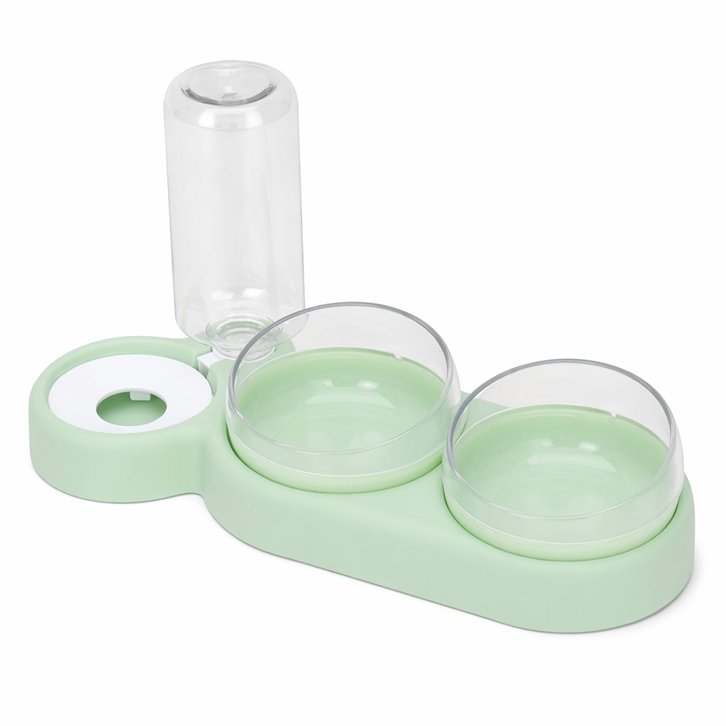Automatic Tilted Pet Bowl Collection Green