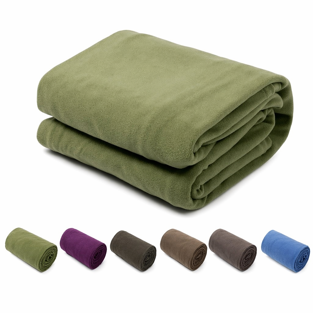 Polar Fleece Lightweight Sleeping Bag for Camping Green