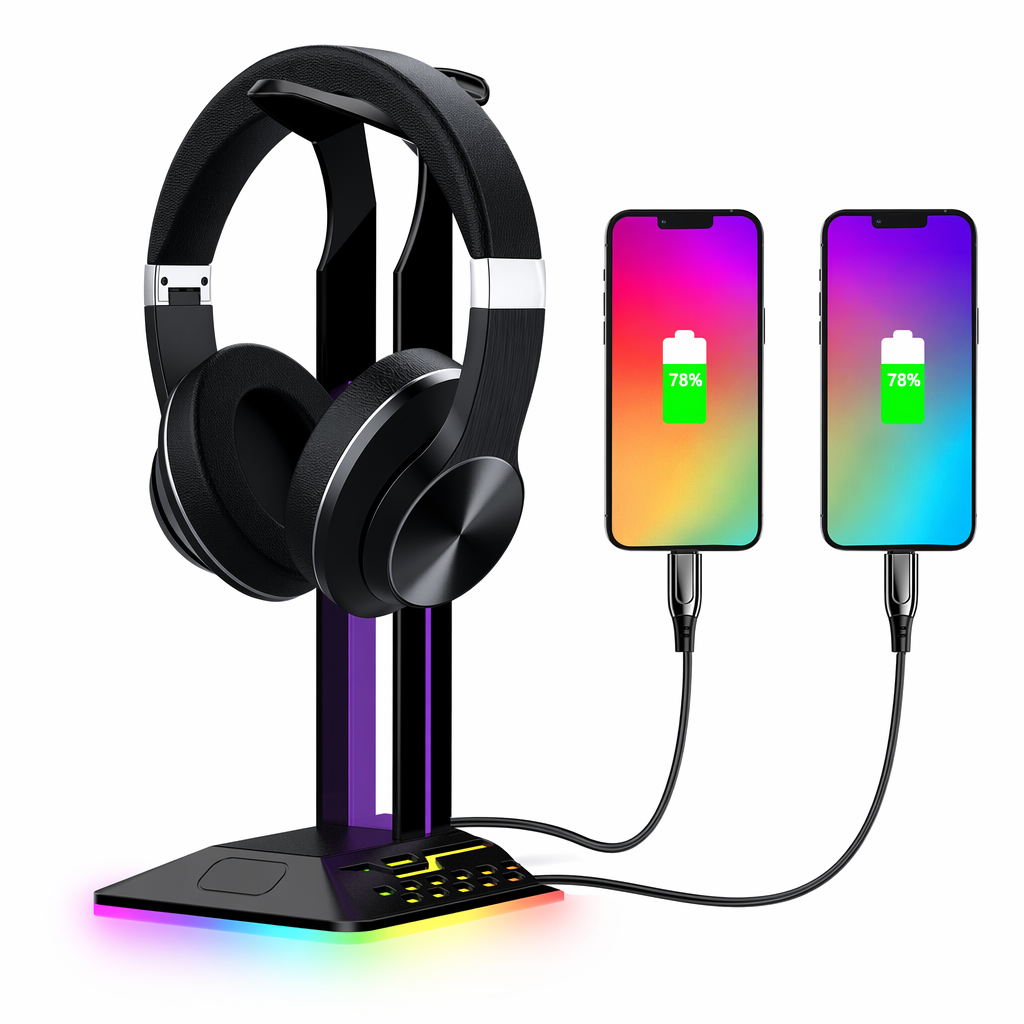RGB Dual Type-C Headphone Stand Default
