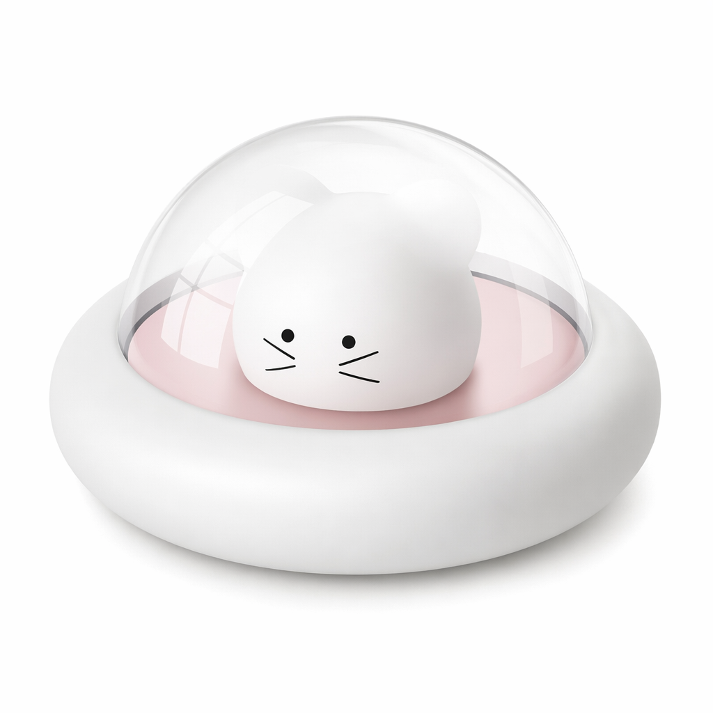 Silicone Mouse LED Night Light Pink