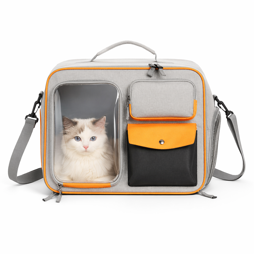 Breathable Clear Pet Travel Backpack Gray