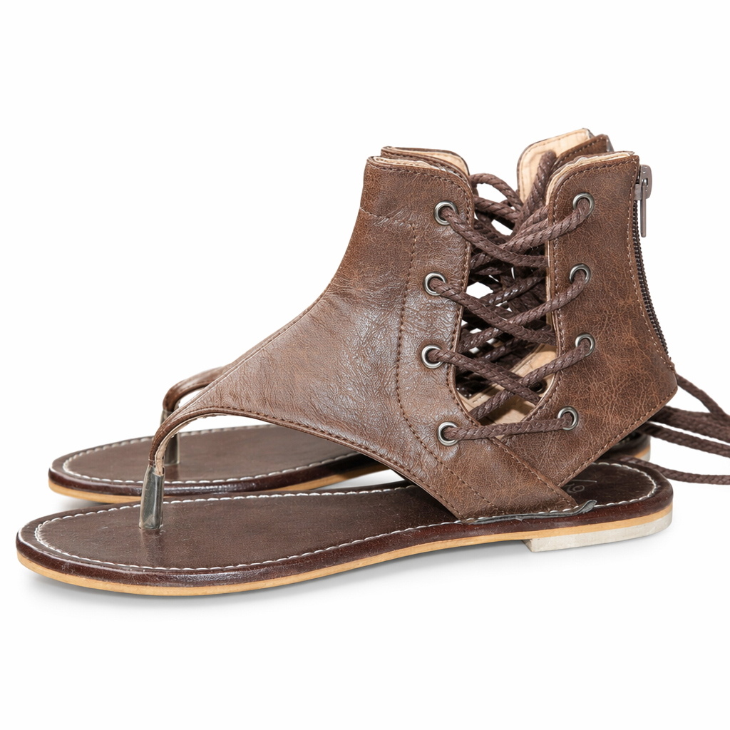 Black Vegan Leather Gladiator Sandals for Women, Size 7 Default